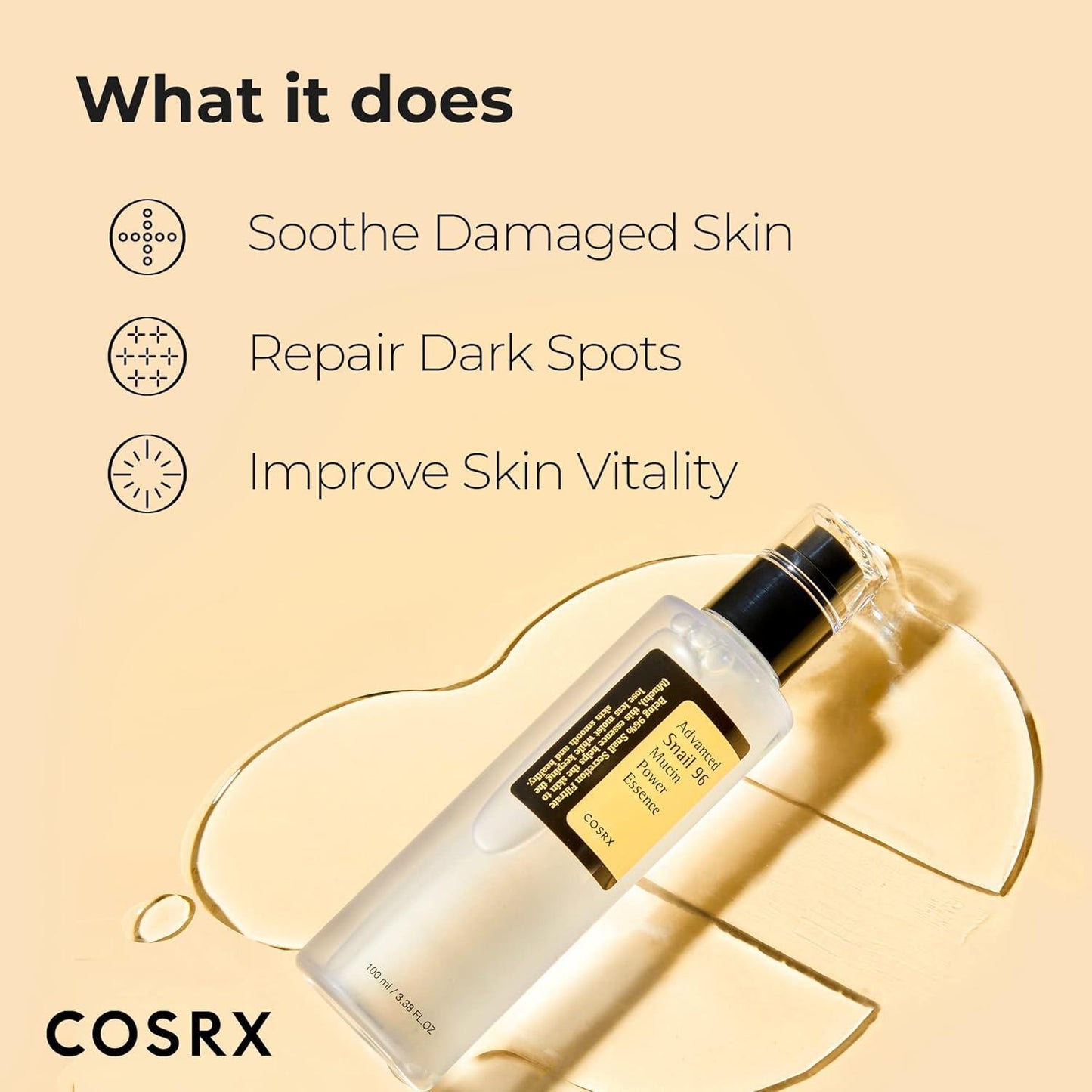 [Cosrx] Snail Mucin 96% Power Face Serum, 3.38 fl oz 100ml